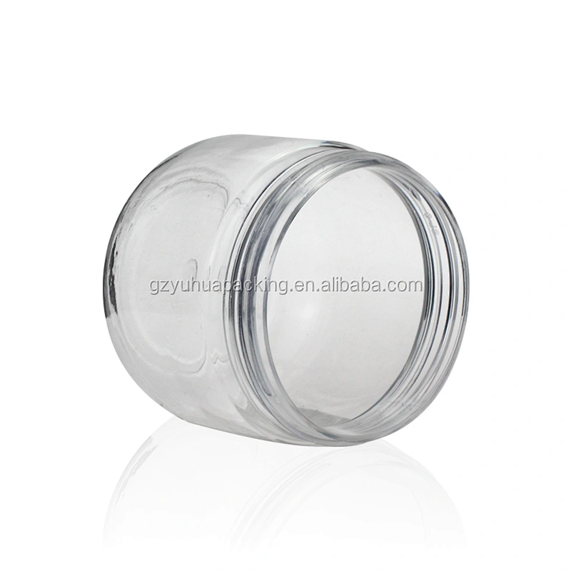 180ml 6oz Wholesale cosmetic and food packaging pet plastic jar  cream jar with  black lid