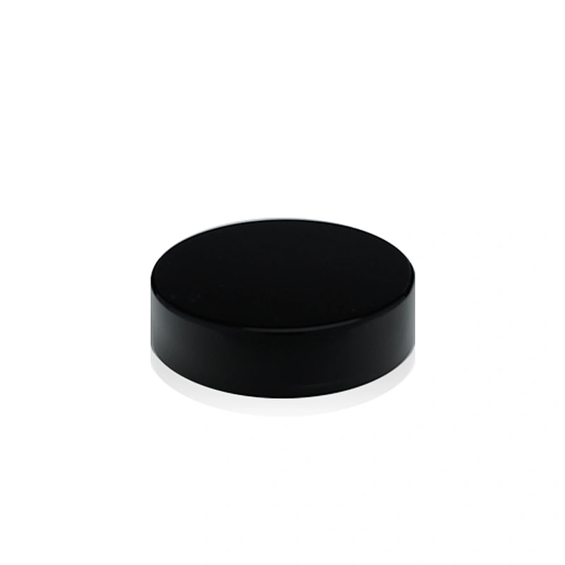 black screw plastic lids for glass jars skin care cream jar plastic containers screw cap in stock OEM ODM makeup suppliers china