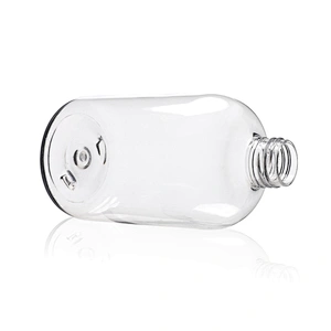 fat round empty plastic bottle 300ml 360 ml 500ml clear plastic Shampoo PET personal care lotion bottle container OEM supplier