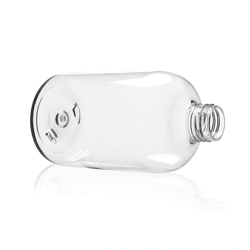 fat round empty plastic bottle 300ml 360 ml 500ml clear plastic Shampoo PET personal care lotion bottle container OEM supplier