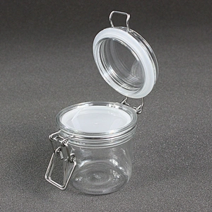 180Ml 6oz Unbreakable smooth body pyramid clip top jar for body Scrub skin care cream