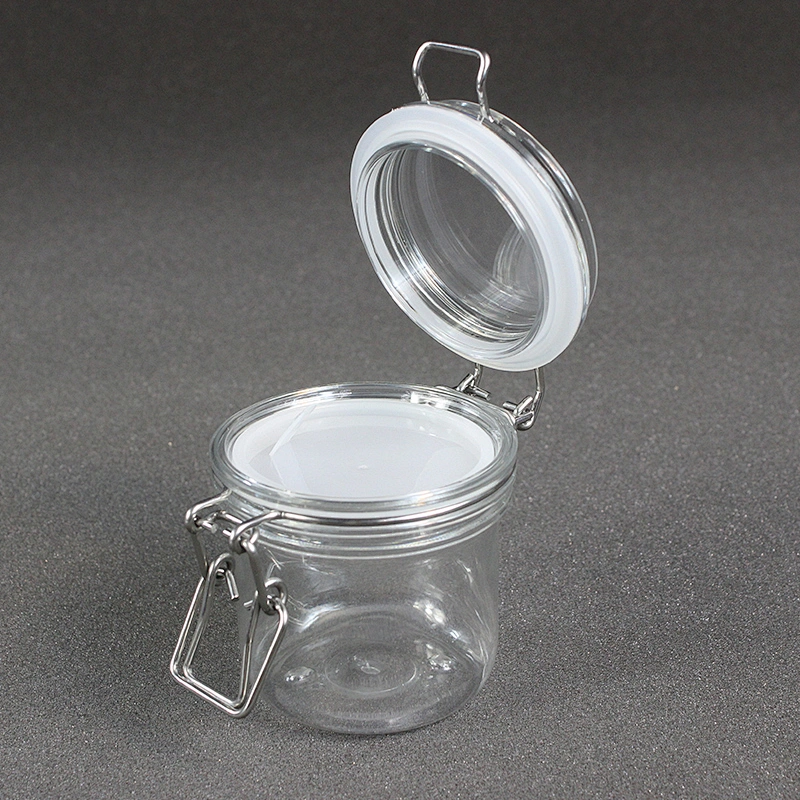 180Ml 6oz Unbreakable smooth body pyramid clip top jar for body Scrub skin care cream