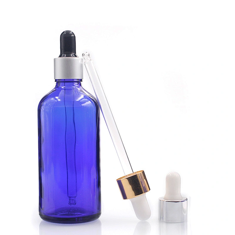 100ML Blue Essential Oil  Glass Bottles with Glass Dropper Travel Dropper Liquid Pipette Bottle