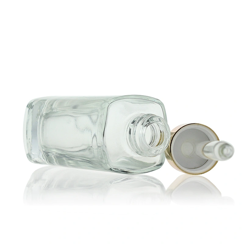 Fancy square glass dropper bottle with 15ml 30ml glass serum bottles for oil clear luxury essens makeup Cosmetic Packaging