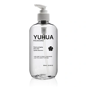 hot sale boston round 300ml empty plastic PET bottle pump sanitizer sprayer large capacity clear plastic bottles OEM manufactory
