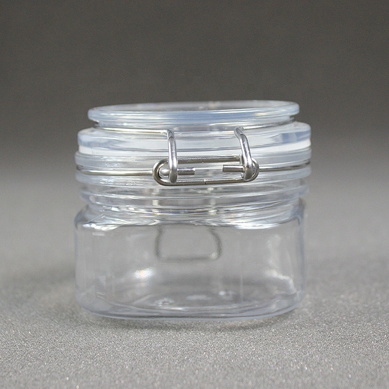 Can food spot airtight PET 150ml square shape transparent plastic  jar tea canned food container for cream butter