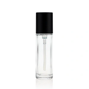 30ml cosmetic packaging clear empty serum pump lotion foundation glass bottle with pump cosmetic boxes wholesale