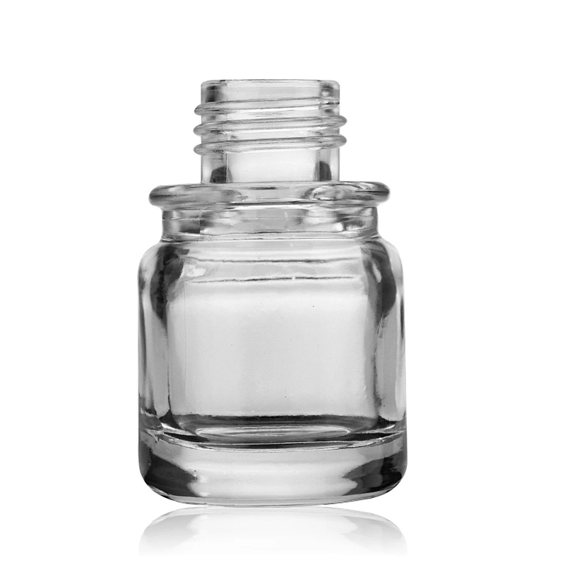 round bottle cosmetic package 30ml transparent foundation glass bottle pump with clear cap