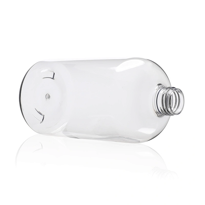boston round empty plastic bottle 250ml 300 ml 500ml clear plastic Shampoo PET personal care body wash container OEM supplier