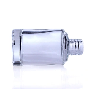luxury cosmetic packaging Empty 30ml Clear Glass Liquid Foundation Bottle Round dropper Container Wholesale