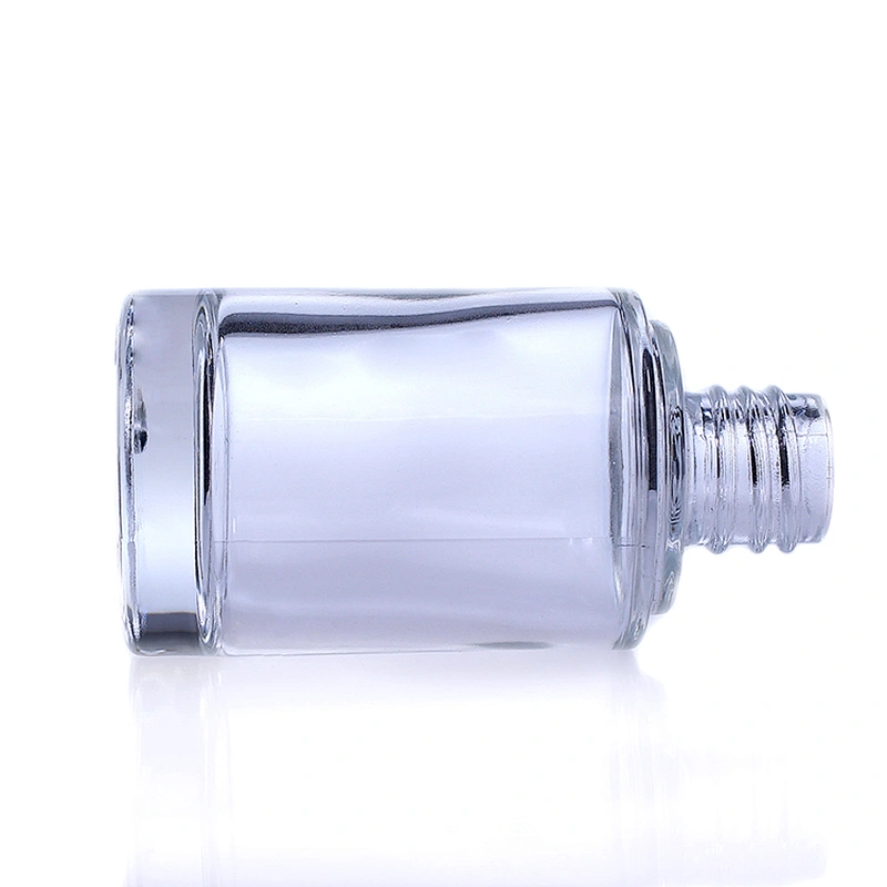 luxury cosmetic packaging Empty 30ml Clear Glass Liquid Foundation Bottle Round dropper Container Wholesale