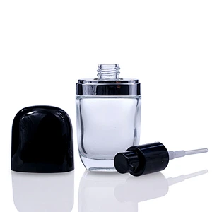Luxury Cosmetics Packaging Round Custom Unique Shape Glass Cosmetics Empty Liquid Foundation Bottle 30ml
