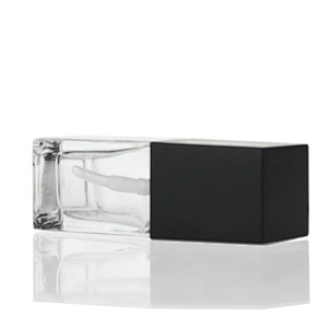 Luxury  25ml Glass bottle packaging Square Liquid clear Foundation Bottle Lotion Pump