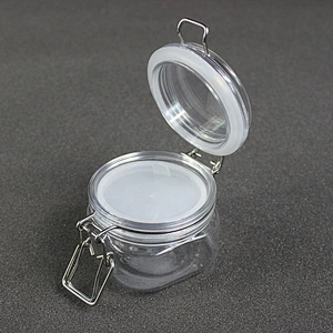 Can food spot airtight PET 150ml square shape transparent plastic  jar tea canned food container for cream butter