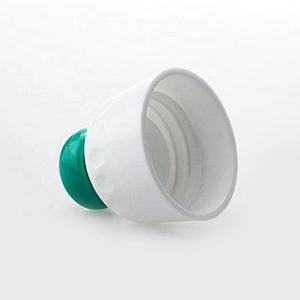Professional design ribbed white with green head PP plastic cap for soap dispenser pump top replacement pump