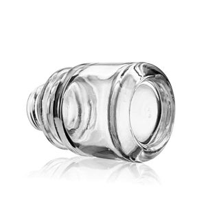 round bottle cosmetic package 30ml transparent foundation glass bottle pump with clear cap