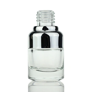 Hot Selling Cosmetic Packaging Container 20ml glass lotion serum bottle with silver pump lid wholesale price