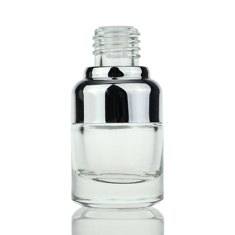 Hot Selling Cosmetic Packaging Container 20ml glass lotion serum bottle with silver pump lid wholesale price