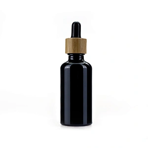 50ml  Black Glass Dropper Pipette Bottle customized Essential Oil Cosmetic Bottle
