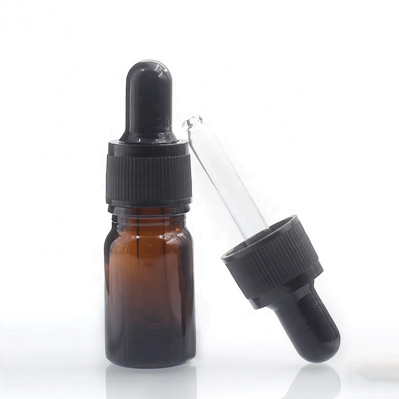 Amber color Glass bottles with Dropper Manufacturers Hot Sale 5ml Custom color Silk Body 5ml Essential Oil Bottles