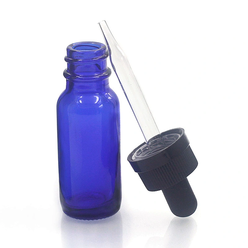 Boston Glass Bottles Massage Oil Glass Dropper Bottle 15ml Blue Body
