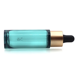 Hot selling Manufacture Tall Cylinder Blue Glass Serum Bottle 70ml With Dropper And Pipette