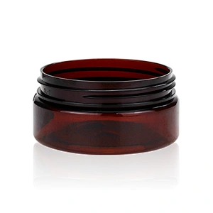 Customized 80ml Recycling Plastic Amber Empty Packaging Jar Personal Skin Care Cream Jars Cosmetic Containers Hot Sale