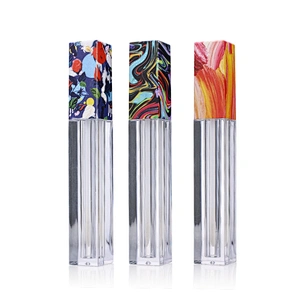 Empty Square AS Lip Gloss Tube Skincare Packaging Cosmetic Container with Wands