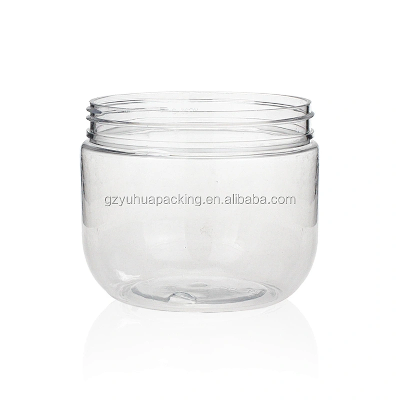 240ml 8oz wholesale clear plastic cosmetic jars packaging PET cream jar black lid plastic jars with colored lids