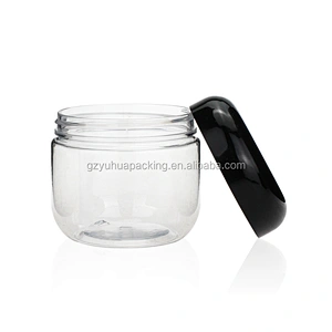 120ml PET transperate  pet cream and food jar can with round black cap empty food cans cream and food jar