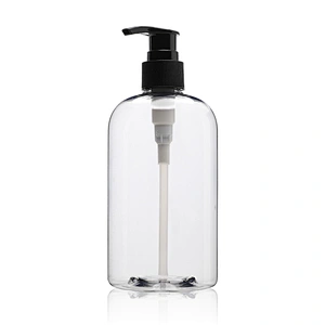 Large round empty plastic bottle 300ml 360 ml 500ml clear plastic Shampoo PET personal care hand wash container OEM supplier