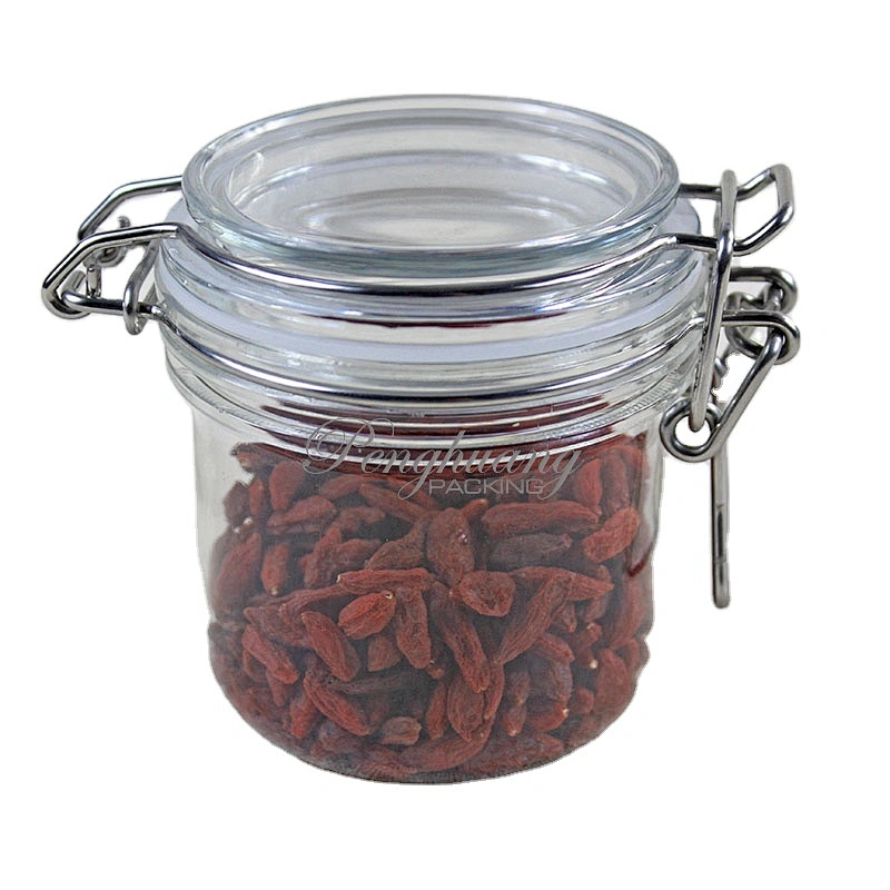 Spot airtight PET 180g  unbreakable smooth body pyramid clip top jar for body Scrub skin care cream/ canned food