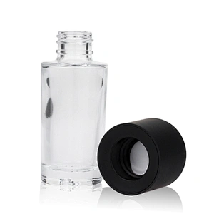 High quality cosmetic packaging 30ml 1oz lotion foundation liquid makeup glass pump bottle