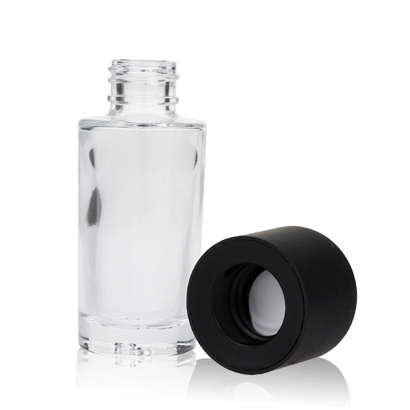 High quality cosmetic packaging 30ml 1oz lotion foundation liquid makeup glass pump bottle