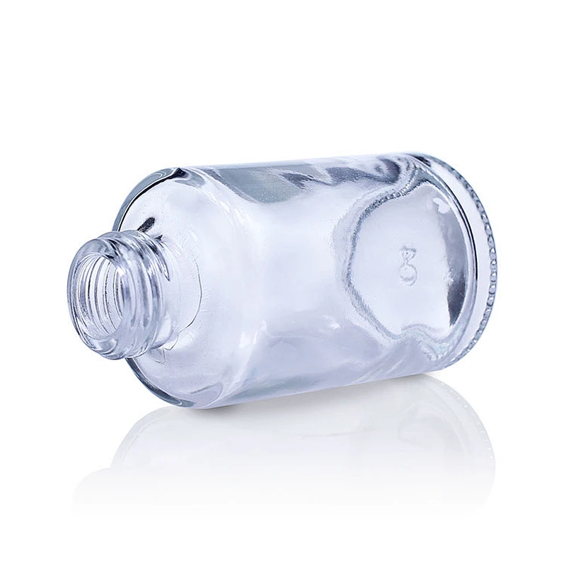 Empty Clear Black Pump Bottle makeup containers Liquid Foundation Packaging Glass Bottle Cosmetic