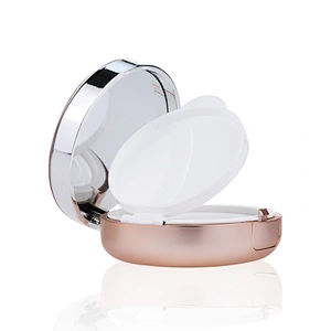 high quality compact foundation case empty round pressed pink compact powder case with mirror