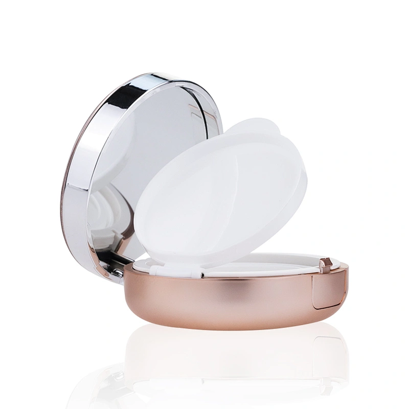 high quality compact foundation case empty round pressed pink compact powder case with mirror