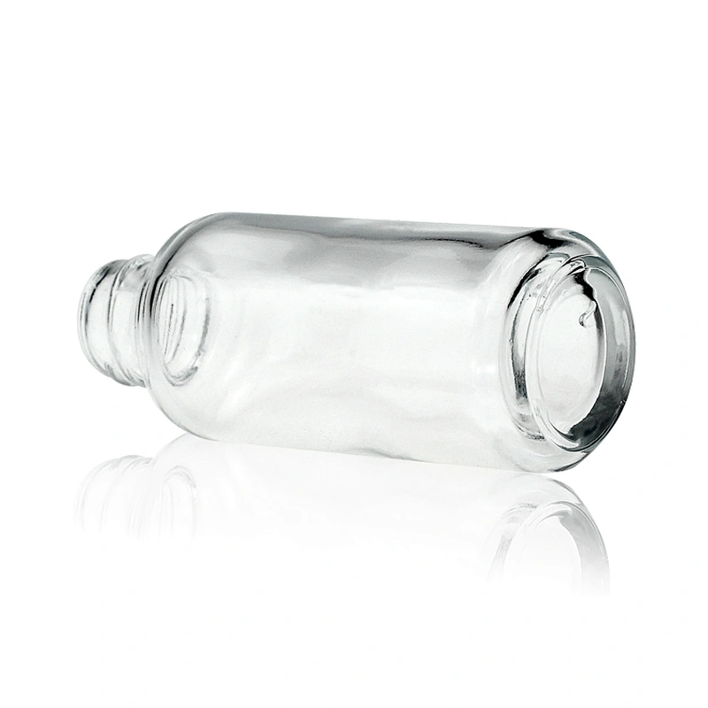Cosmetic Packaging Skin Care 30ml Container Round Foundation Lotion Glass Bottle With Pump for Beauty
