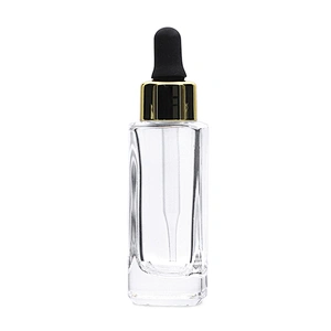 Wholesale 35 ml clear glass serum bottles square essence bottles with good price