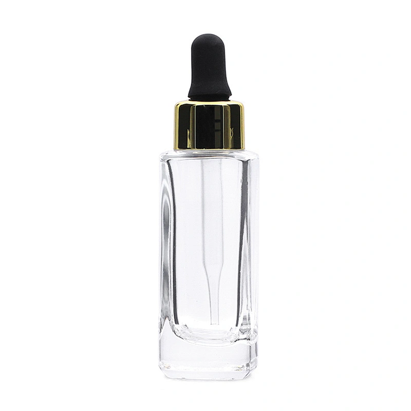 Wholesale 35 ml clear glass serum bottles square essence bottles with good price