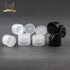 China 24/410 plastic flip top cap transparent screw plastic caps for screws in stock PET caps OEM ODM Supplier