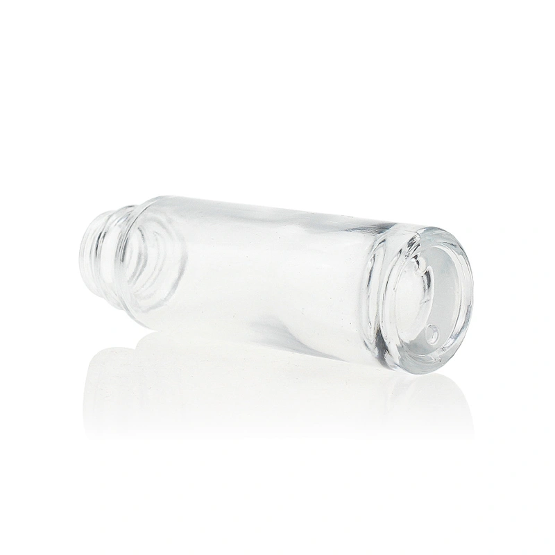 30ml pump/dropper transparent empty round foundation glass bottles for cosmetics
