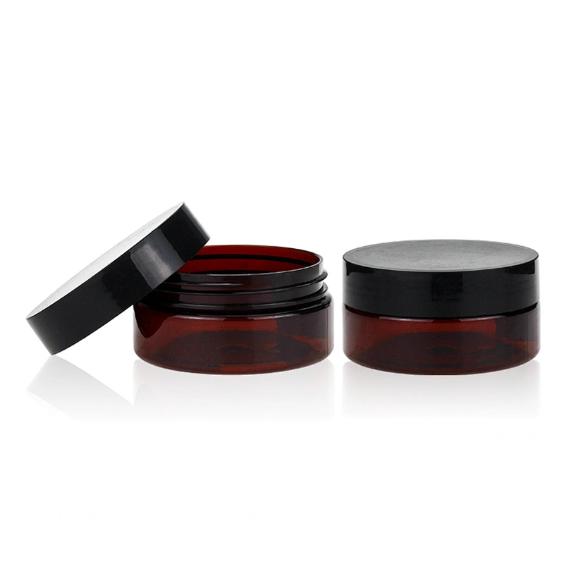 80ml Recycling Plastic PET Amber Empty Packaging Cosmetic and Food Jar