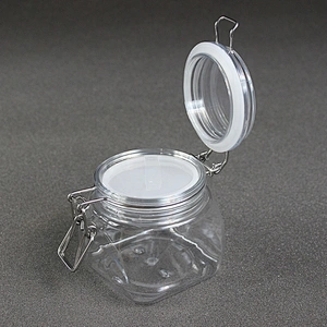 400ml 13.3oz pyramid plastic airtight pot PET kilner jar with PE inner cap and spoon for body butter cosmetic cream