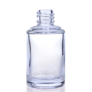 luxury cosmetic packaging Empty 30ml Clear Glass Liquid Foundation Bottle Round dropper Container Wholesale