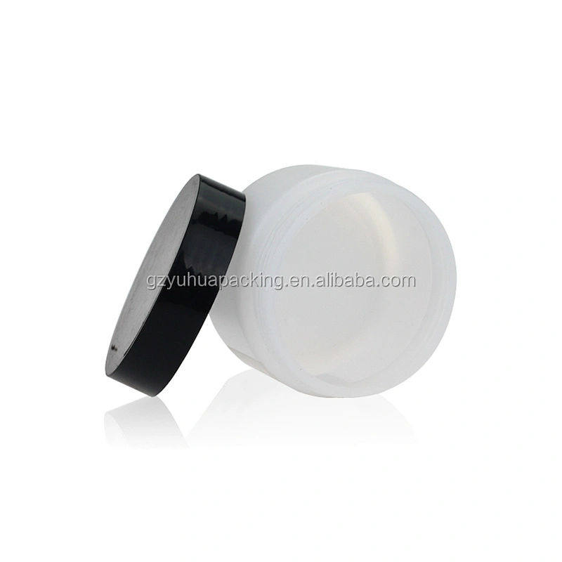150ml White PET plastic bottle for cosmetic and food candy with black lids