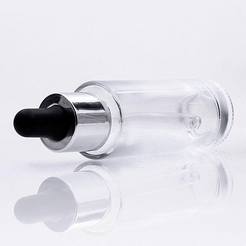 Fancy Serum lotion Bottle 40ml Cosmetic Glass Bottle with Small Dropper  Round Shape Container Manufacturer