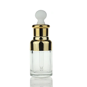 In Stock 35ml Small Cosmetic Glass Bottle Empty Serum Oil Essence Clear Colorful Glass Dropper Bottle