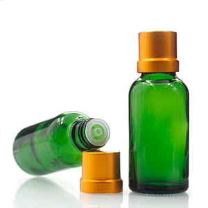 Manufacturers Hot Sale 30ml Custom green color bottle Silk Body 30ml Essential Oil glass Bottles with dropper