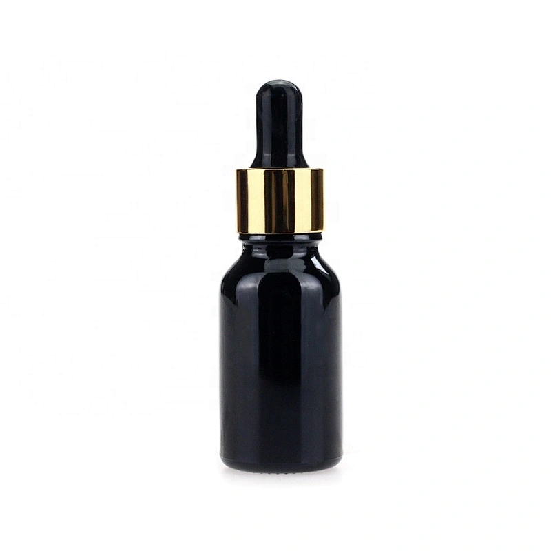 15ml 0.5oz Black Glass Dropper Pipette Bottle customized Essential Oil Cosmetic Bottle